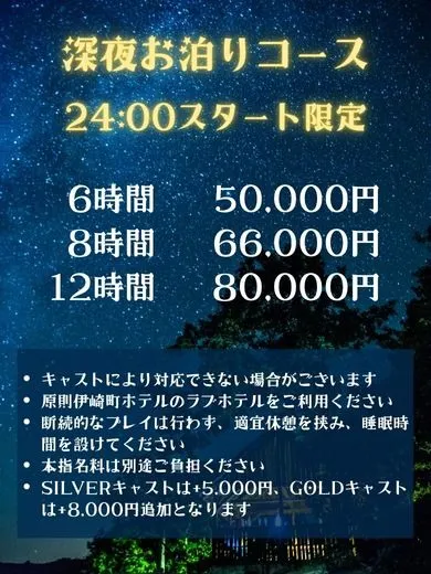 激安！深夜お泊まりコースイメージ写真